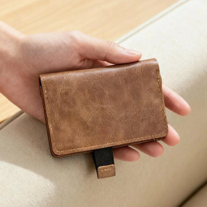 RFID Blocking Slim Leather Wallet for Men – Minimalist Front Pocket Card Holder