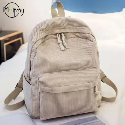1pcs Personalized Backpack Large Capacity Corduroy Schoolbag Hand-Made Unique Name Custom Multicolor