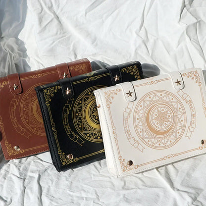 Gothic Magic Book Shoulder Bag – Y2K Aesthetic Crossbody Purse