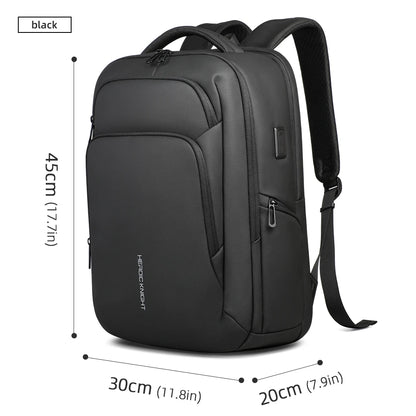 Men's Business Laptop Backpack 17.3" – Waterproof USB Travel Bag