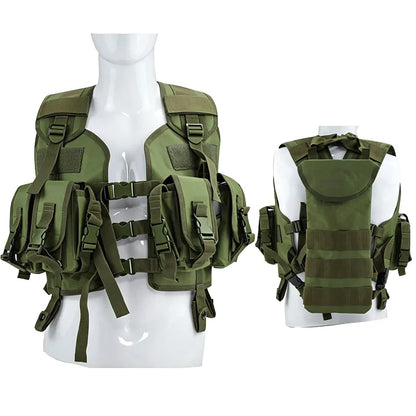 Tactical Shooting Vest with Water Bag – Men's Hunting & Airsoft Gear