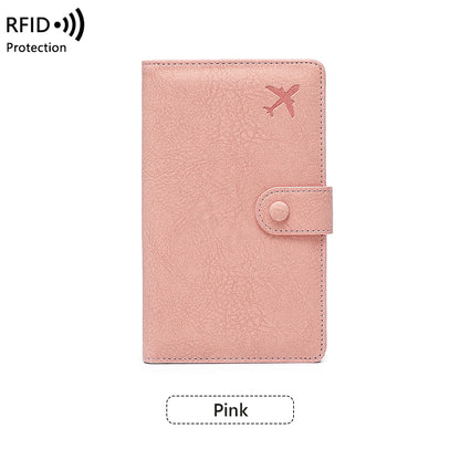 RFID Passport Wallet – Multifunctional Travel Holder with Airplane Design