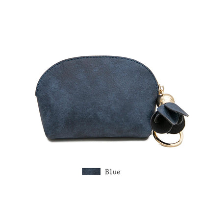Mini PU Leather Coin Purse with Keychain Charm
