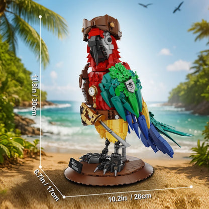 MOC Pirate Parrot Building Blocks – Creative Animal Room Decor Set
