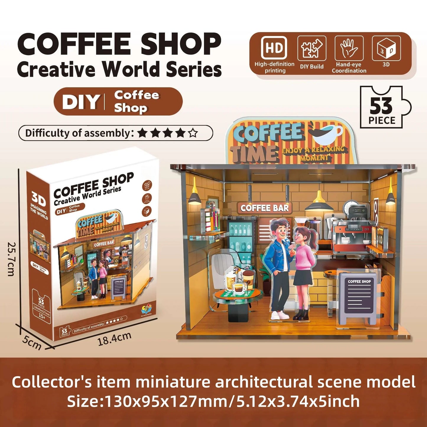 3D DIY Acrylic Puzzle Kit – Street View Miniature Scene Model