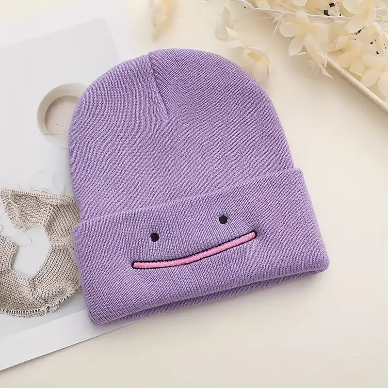 Knit Hat Hip-Hop Style Skull Pattern Embroidery Warm Woolen Men Women Beanies