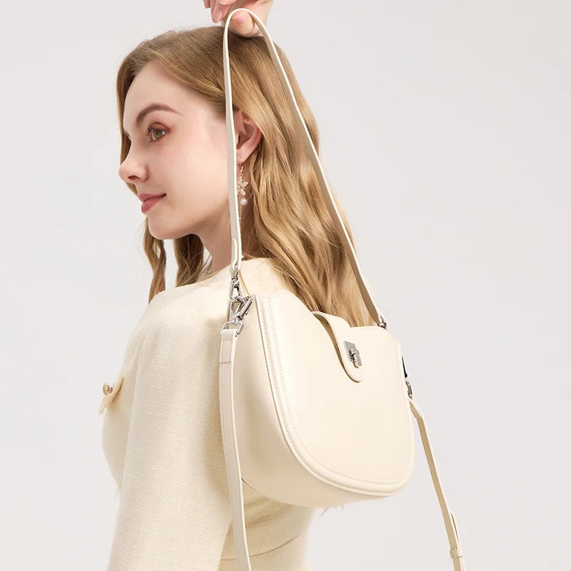 Genuine Leather Crossbody Bag for Women – Vintage Shoulder Handbag