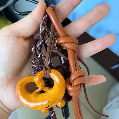 Bread Bag Charm Keychain – Kawaii Korean Style Rope Pendant