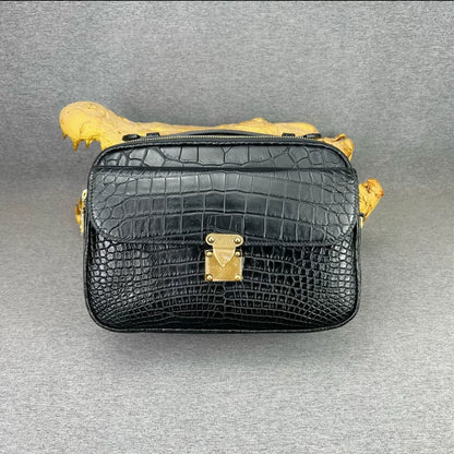 Crocodile Leather Crossbody Bag for Men – Luxury Flap Shoulder Bag