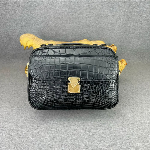 Crocodile Leather Crossbody Bag for Men – Luxury Flap Shoulder Bag