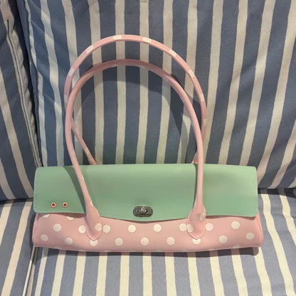 Jelly Handbag with Lock Clasp – Korean Color-Block Shoulder Bag