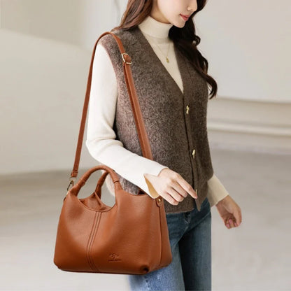 Soft Leather Tote Handbag – Women's Luxury Shoulder & Crossbody Bag