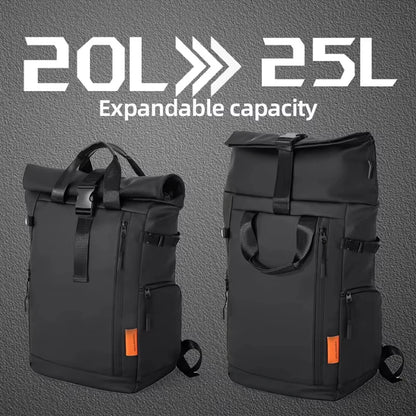 Men's Waterproof Roll-Top Travel Backpack 16" Laptop Bag