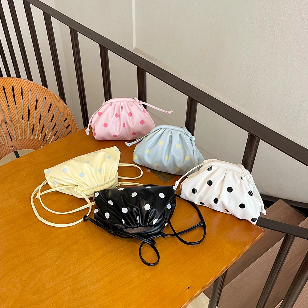 Polka Dot Mini Crossbody Bag – Cute Cloud Clutch Purse