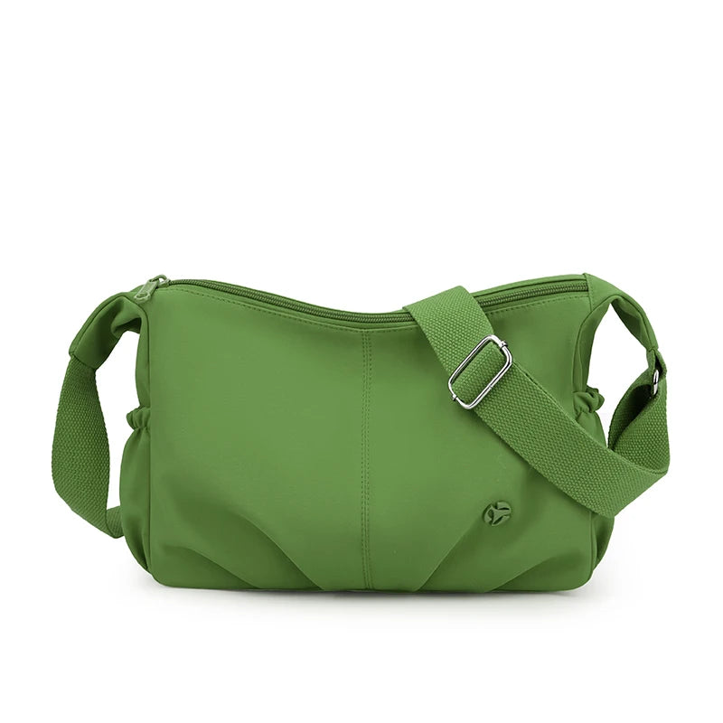 Women's Waterproof Nylon Crossbody Bag – 2-Layer Lightweight Shoulder Hobo Bag