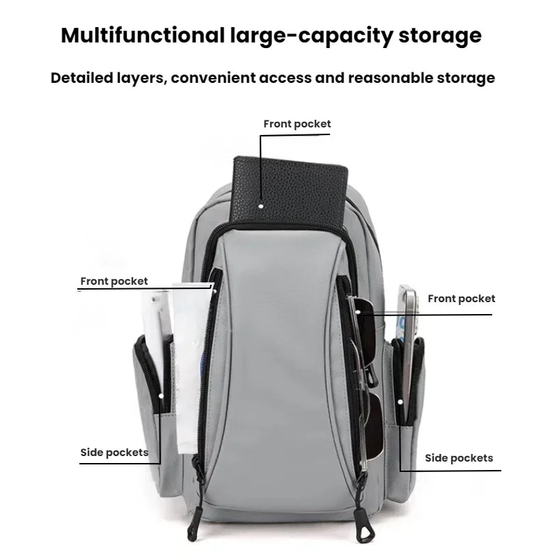 Men's Oxford Sling Chest Bag Mini Backpack