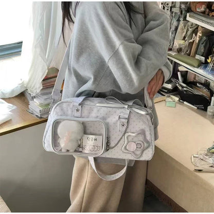 Kawaii Polka Dot Ita Bag – Y2K Clear Pocket Crossbody