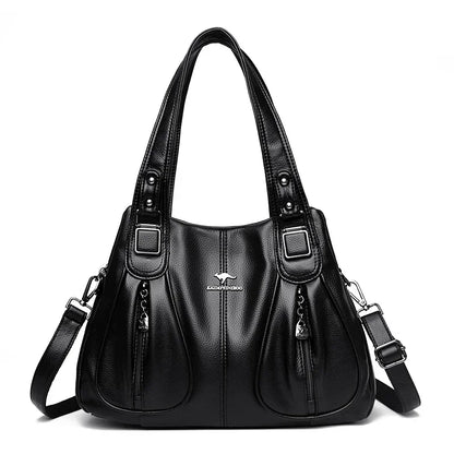 Leather Tote Shoulder Bag for Women – Large Crossbody Handbag