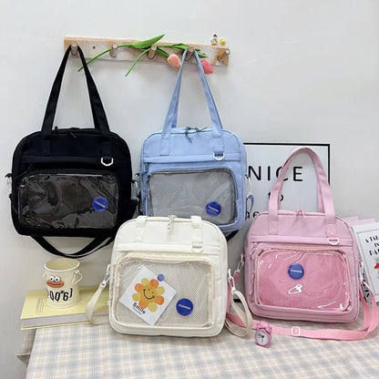 Kawaii Ita Bag Nylon Tote – Large Shoulder Bag for Teen Girls