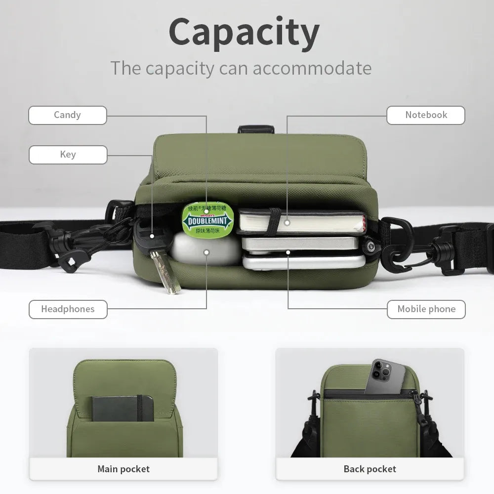 Waterproof Crossbody Bag for Men – Lightweight Shoulder Messenger Bag with Phone Pouch