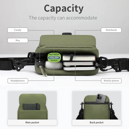 Waterproof Crossbody Bag for Men – Lightweight Shoulder Messenger Bag with Phone Pouch