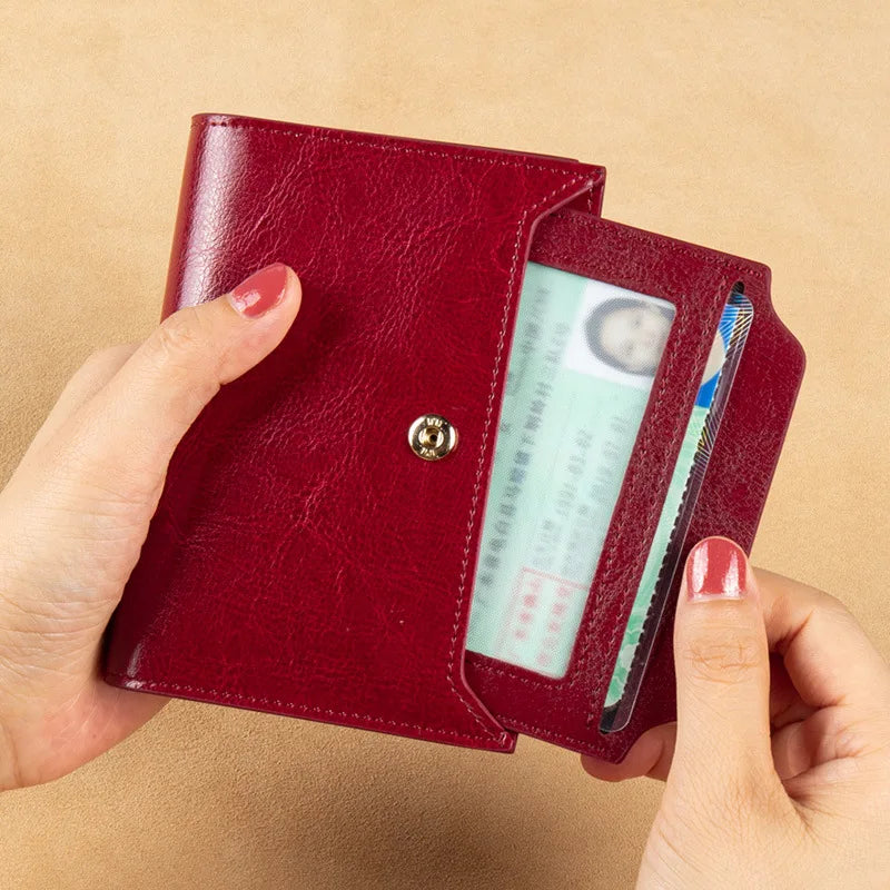 RFID Blocking Genuine Leather Women's Wallet – Zip Coin & Multi-Card Organizer