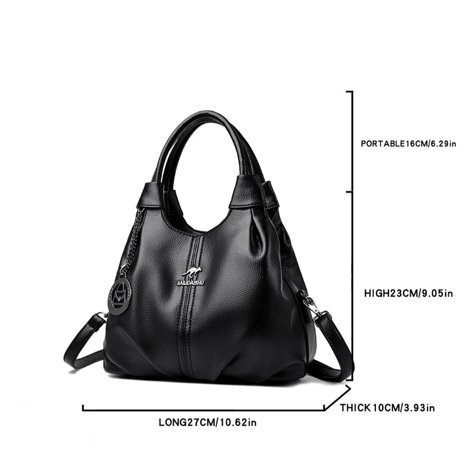 Women's Luxury Soft Leather Top-Handle Shoulder Crossbody Bag