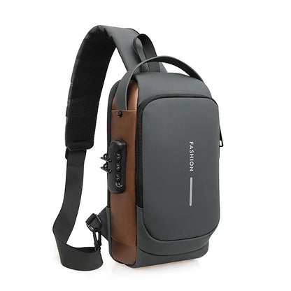 Men's Anti-Theft USB Charging Crossbody Sling Bag