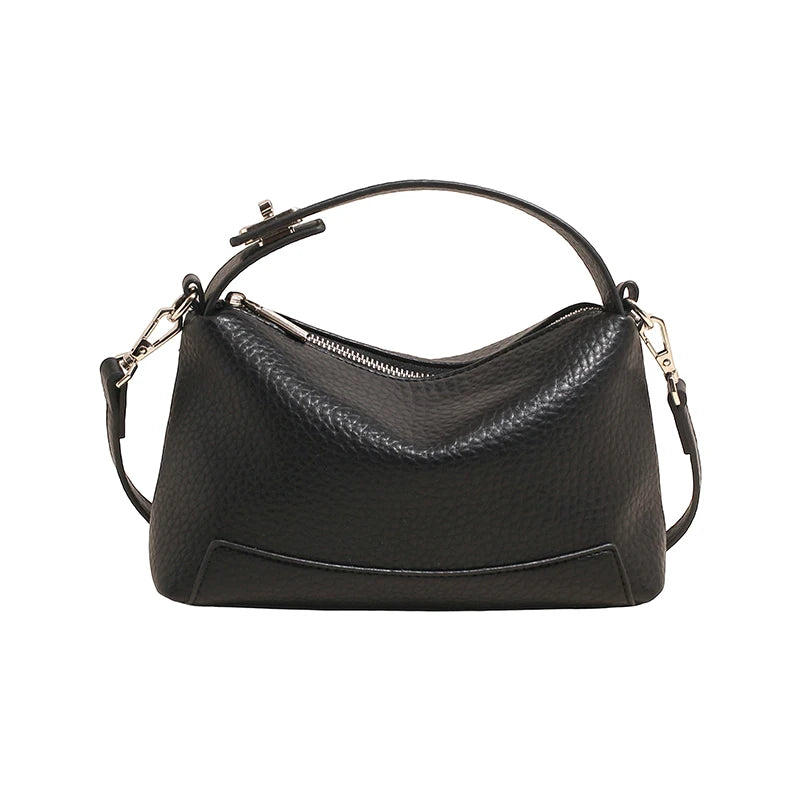 Soft Leather Shoulder Bag – Women's Crossbody Handbag with Charm
