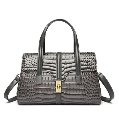 Luxury Tote Handbag for Women – Crocodile Patent Leather