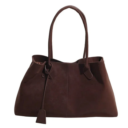 Large Capacity Faux Suede Tote Bag – Women's Shoulder Handbag