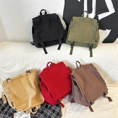 Canvas Backpack for Women – Casual Flip Flap School & Travel Bag