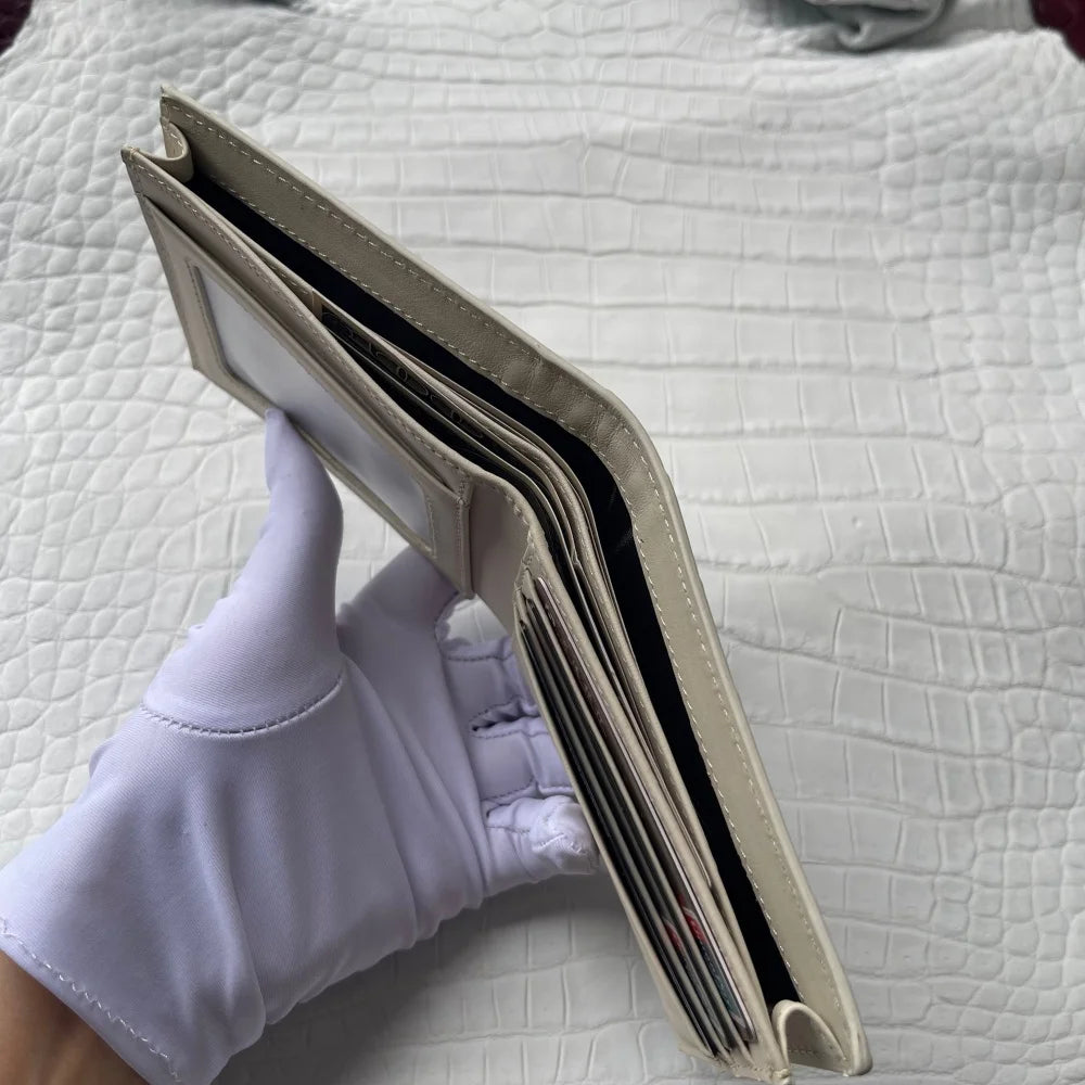 Crocodile Leather Bifold Wallet – Himalayan White
