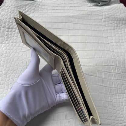 Crocodile Leather Bifold Wallet – Himalayan White
