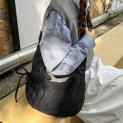 Corduroy Crossbody Shoulder Bag for Women