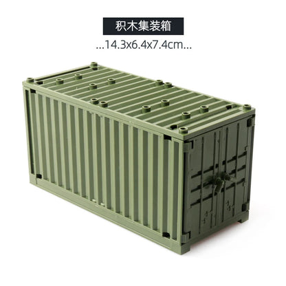 Military Base Container Building Blocks Set with Soldiers & Weapons