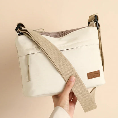 Multi-Pocket Crossbody Bag for Women – Canvas Shoulder Purse