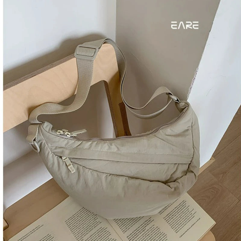 Lightweight Hobo Crossbody Bag – Casual Puffy Shoulder Bag