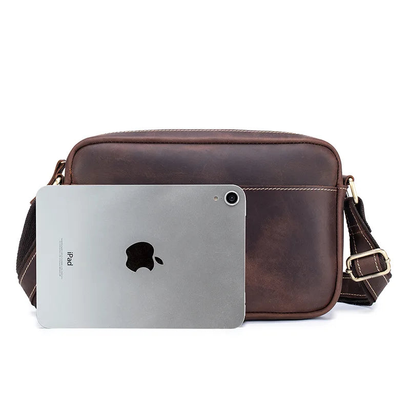 Men's Vintage Genuine Leather Crossbody Shoulder Bag
