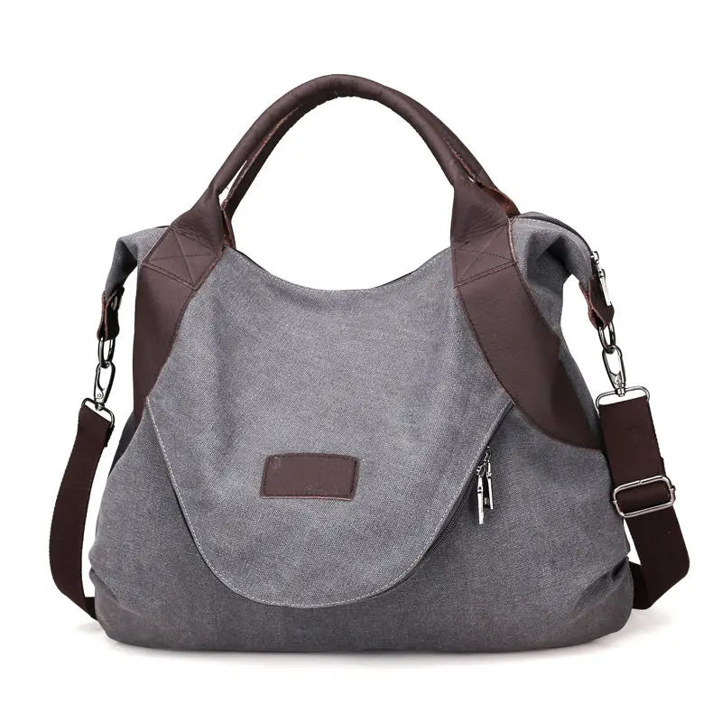 Large Canvas Shoulder Bag – Women's Crossbody Travel Tote