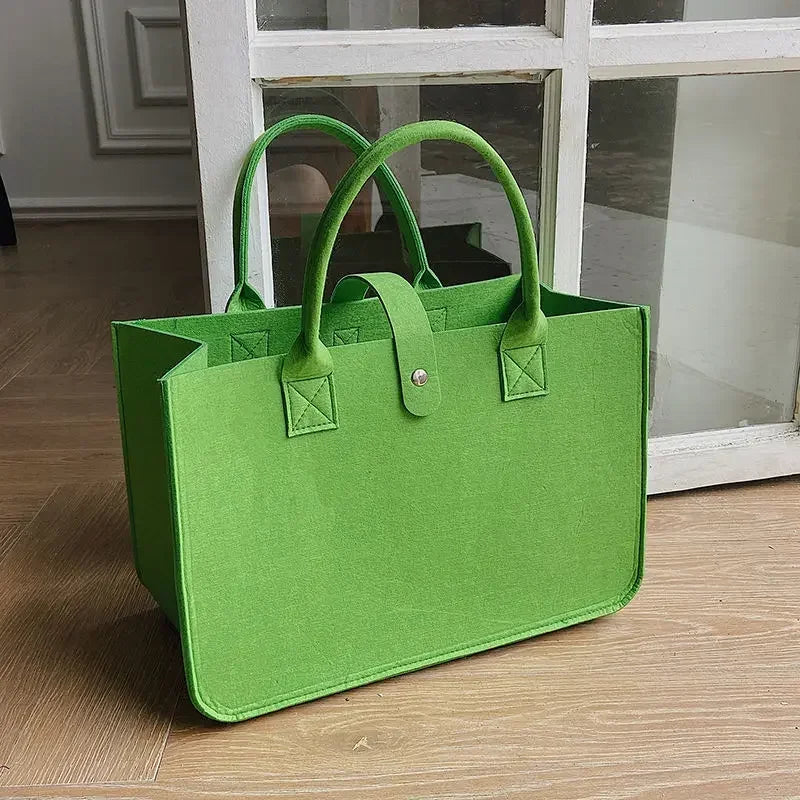 Large Capacity Felt Tote Bag for Women – Designer Woven Handbag
