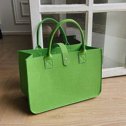 Large Capacity Felt Tote Bag for Women – Designer Woven Handbag