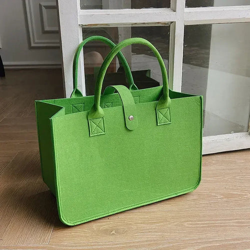 Large Capacity Felt Tote Bag for Women – Designer Woven Handbag
