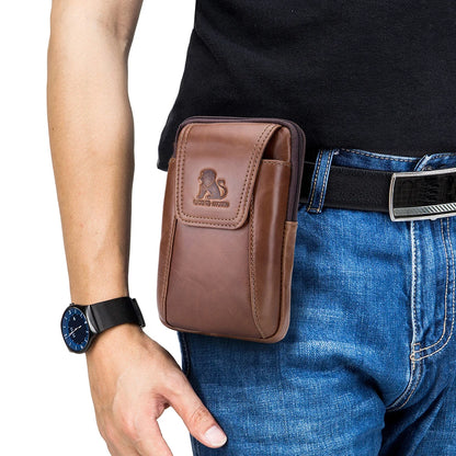 Leather Belt Bag for Men - Genuine Cowhide Phone Waist Pouch