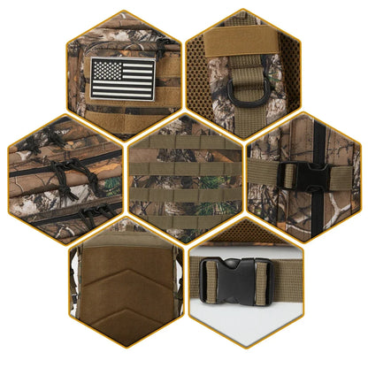45L Tactical Hunting Backpack – Large Capacity MOLLE Rucksack
