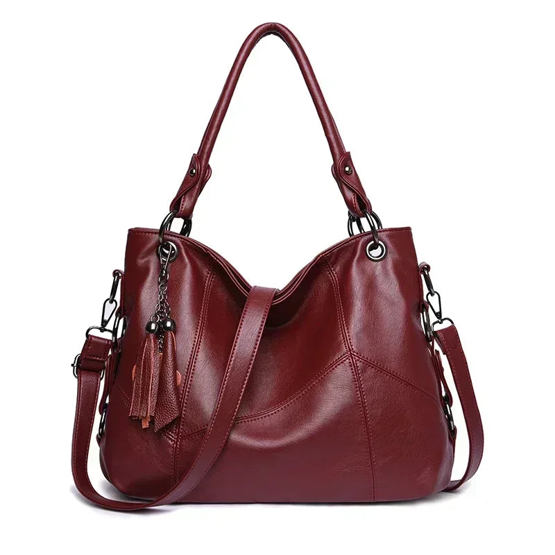 Leather Tote Shoulder Bag for Women – Large Crossbody Handbag