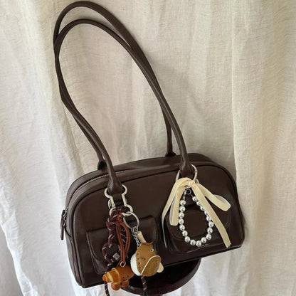 Bowling Bag for Women – Large Capacity Retro Shoulder Bag