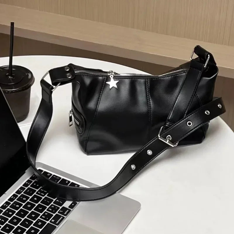 Gothic Star Crossbody Bag – Y2K Harajuku Shoulder Handbag