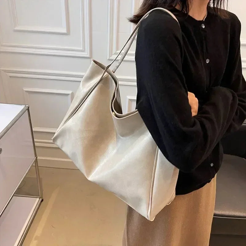 Women's Large Tote Bag – Soft PU Leather Shoulder & Crossbody Handbag