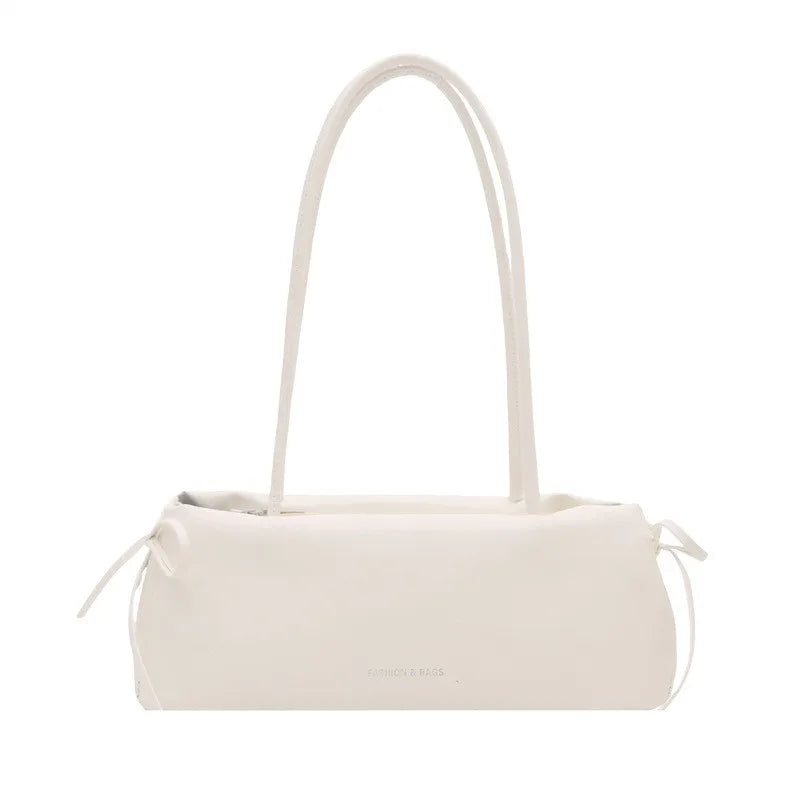 Ballet Style Bow Shoulder Bag – Elegant PU Leather Square Handbag